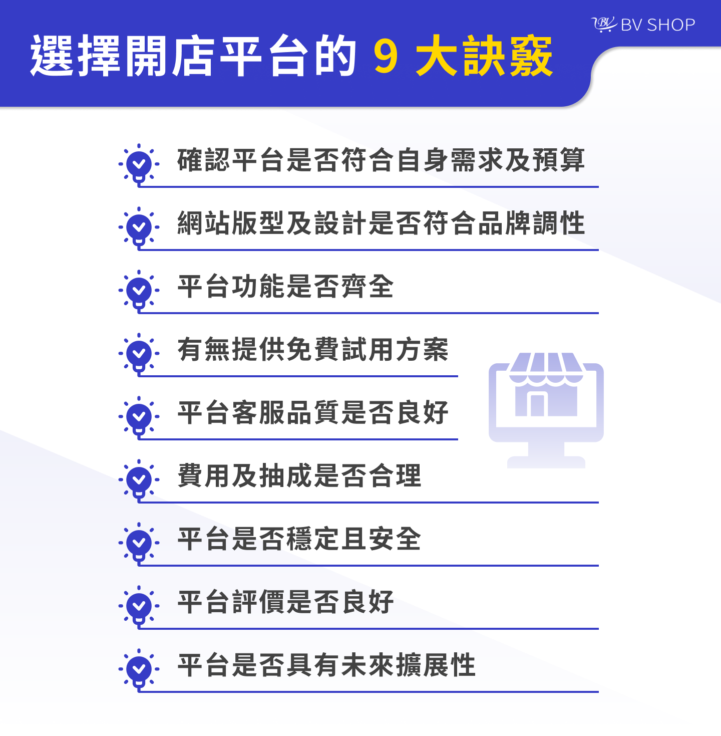 2026網路開店平台推薦哪間？比較10大熱門電商銷售平台特色｜ BV SHOP電商開店-電商教室